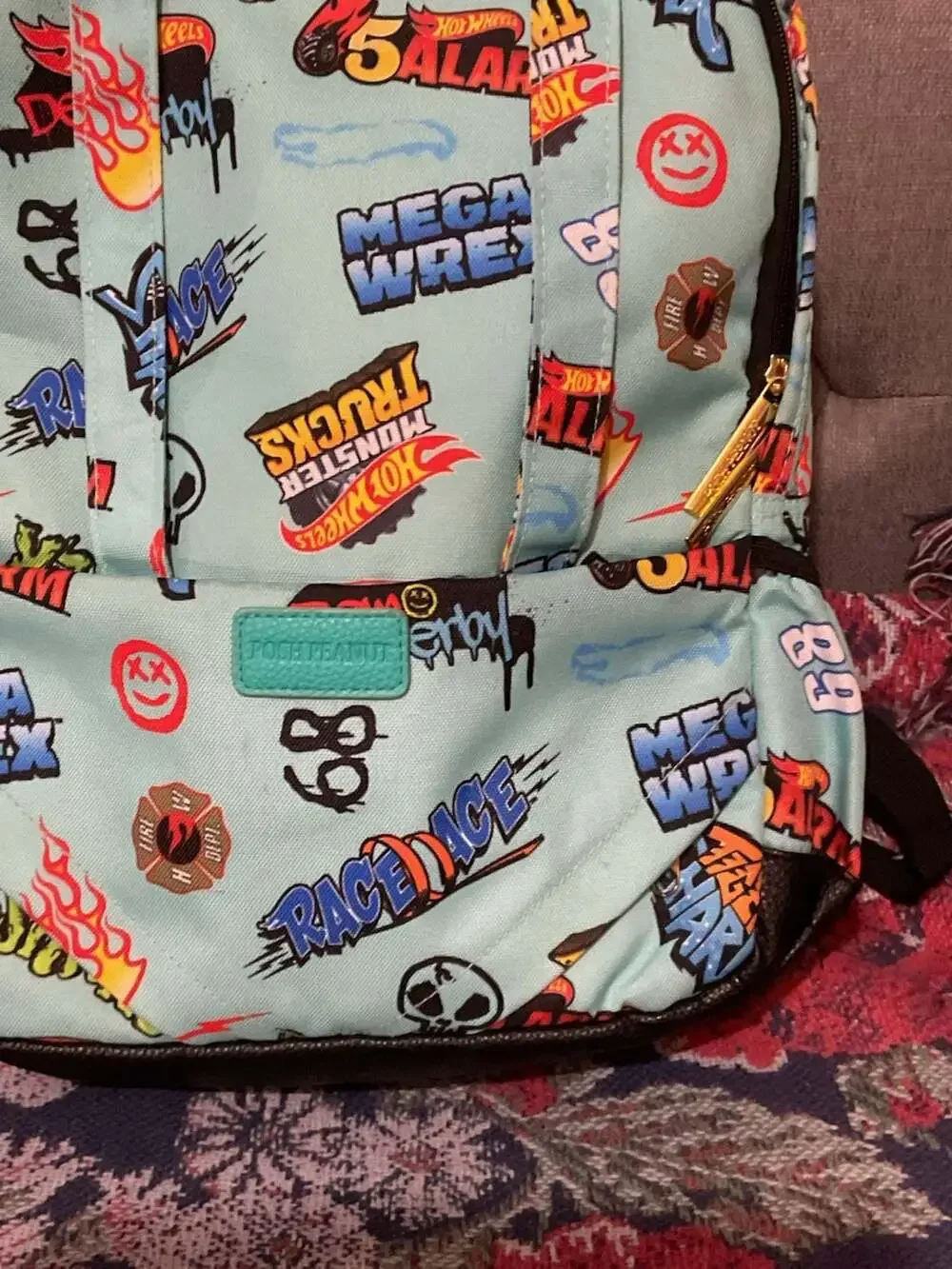Posh Peanut Hot Wheels Monster Trucks All-Over Print Kids Backpack and lunch bag